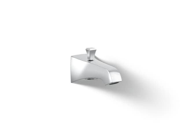Kohler Memoirs Stately Wall-mount bath spout with Deco design and diverter - Polished Chrome