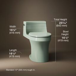 Kohler San Souci One-piece compact elongated toilet with concealed trapway, 1.28 gpf - Aspen Green - image 3