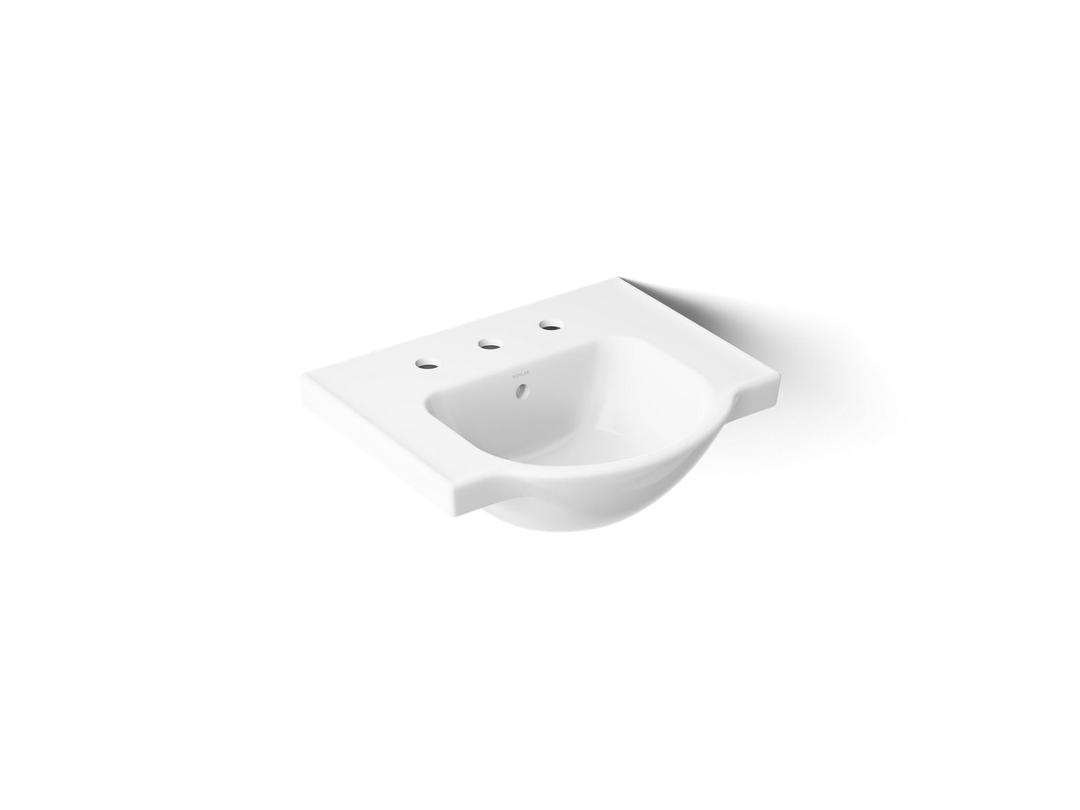 Veer 21'' square pedestal bathroom sink by Kohler