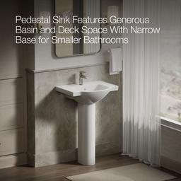 Veer 24'' rectangular pedestal bathroom sink - image 4