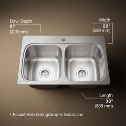 Kohler | Verse | Drop In Kitchen Sink - Stainless Steel - image 3