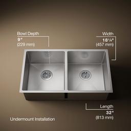 Kohler | Strive | Undermount Kitchen Sink - Stainless Steel - image 3