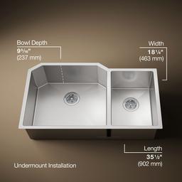 Kohler | Strive | Undermount Kitchen Sink - Stainless Steel - image 3