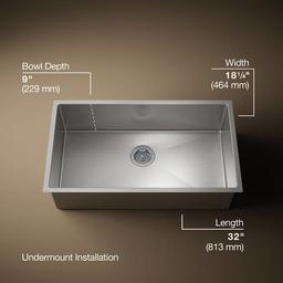 Kohler | Strive | Undermount Kitchen Sink - Stainless Steel - image 3