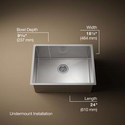 Kohler | Strive | Undermount Kitchen Sink - Stainless Steel - image 3