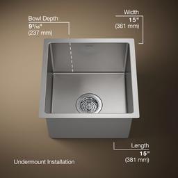 Kohler | Strive | Undermount Bar Sink - Stainless Steel - image 3