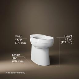 Cimarron Elongated toilet bowl with skirted trapway - image 3