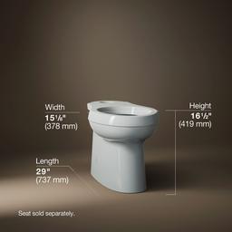 Cimarron Elongated toilet bowl with skirted trapway - image 3