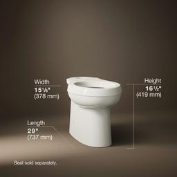 Cimarron Elongated toilet bowl with skirted trapway - image 3