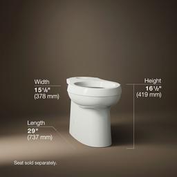 Cimarron Elongated toilet bowl with skirted trapway - image 3