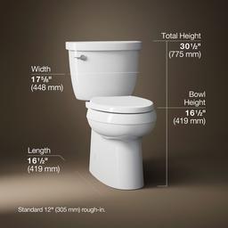 Cimarron Two-piece elongated toilet with skirted trapway, 1.28 gpf - image 3