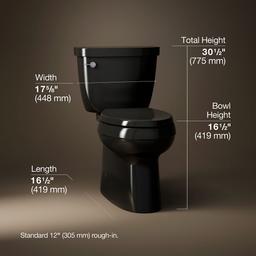 Cimarron Two-piece elongated toilet with skirted trapway, 1.28 gpf - image 3