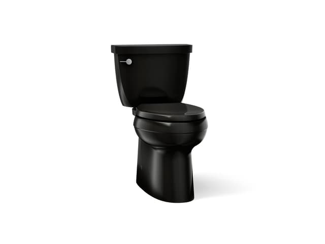Kohler Cimarron Two-piece elongated toilet with skirted trapway, 1.28 gpf - Black