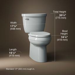 Cimarron Two-piece elongated toilet with skirted trapway, 1.28 gpf - image 3