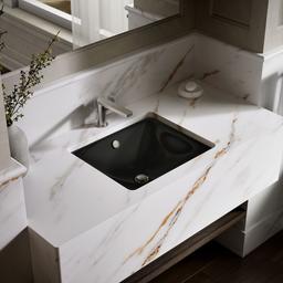 Kohler Iron Plains 18-1/2'' rectangular drop-in/undermount bathroom sink - Black - image 2