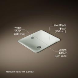 Kohler Iron Plains 18-1/2'' rectangular drop-in/undermount bathroom sink - Sea Salt - image 3