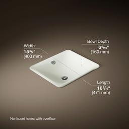 Kohler Iron Plains 18-1/2'' rectangular drop-in/undermount bathroom sink - Dune - image 3