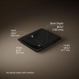 Kohler Iron Plains 18-1/2'' rectangular vessel bathroom sink - Black - image 3