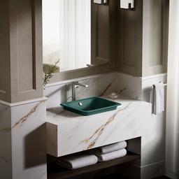 Kohler Iron Plains 18-1/2'' rectangular vessel bathroom sink - Teal Exterior With Teal Interior - image 4