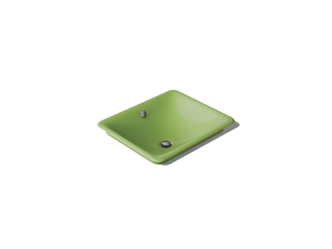 Kohler Iron Plains 18-1/2'' rectangular vessel bathroom sink - Fresh Green Exterior With Fresh Green Interior by Kohler