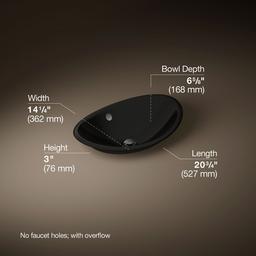 Kohler Iron Plains 20-3/4'' oval vessel bathroom sink - Black - image 3