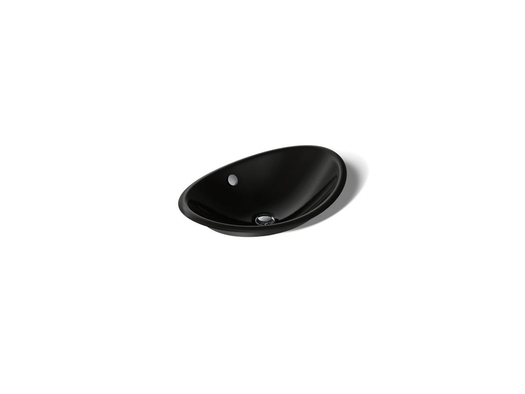 Kohler Iron Plains 20-3/4'' oval vessel bathroom sink - Black by Kohler