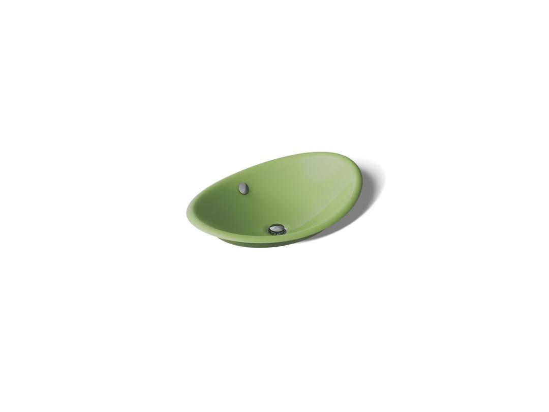Kohler Iron Plains 20-3/4'' oval vessel bathroom sink - Fresh Green Exterior With Fresh Green Interior by Kohler
