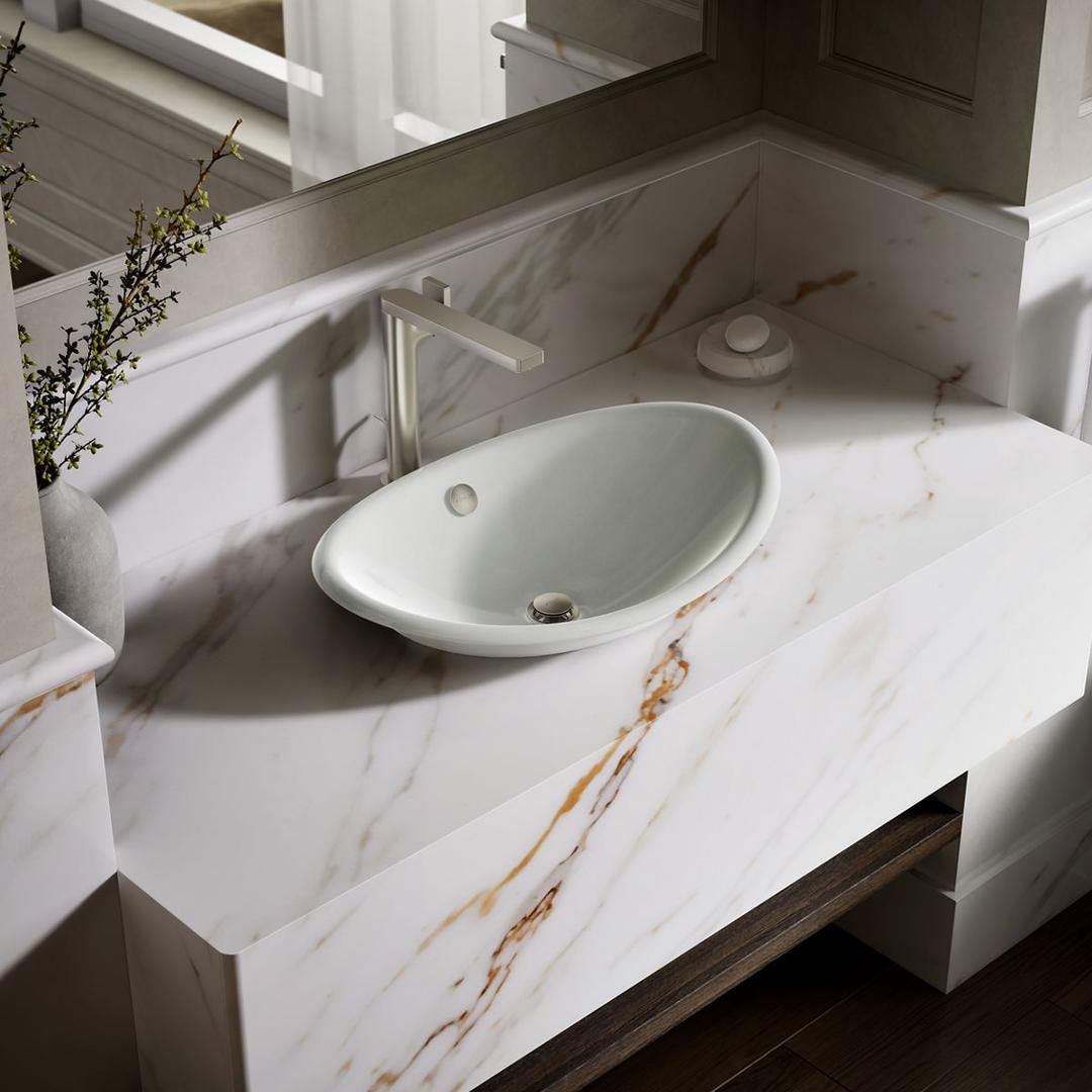 Kohler Iron Plains 20-3/4'' oval vessel bathroom sink - Sea Salt by Kohler