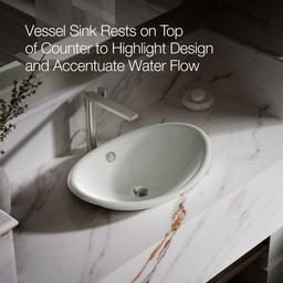 Kohler Iron Plains 20-3/4'' oval vessel bathroom sink - Sea Salt - image 4