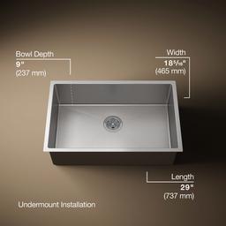 Kohler Strive 29'' undermount single-bowl kitchen sink - Stainless Steel - image 3