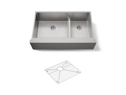Kohler Strive Smart Divide 35-1/2'' undermount double-bowl farmhouse kitchen sink - Stainless Steel - image 1