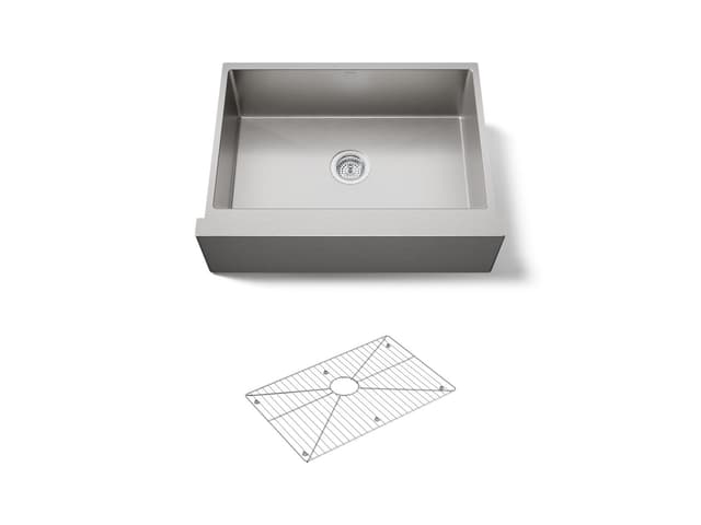 Kohler Strive 29-1/2'' undermount single-bowl farmhouse kitchen sink - Stainless Steel