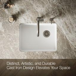 Kohler Riverby 25'' undermount single-bowl kitchen sink - White - image 4