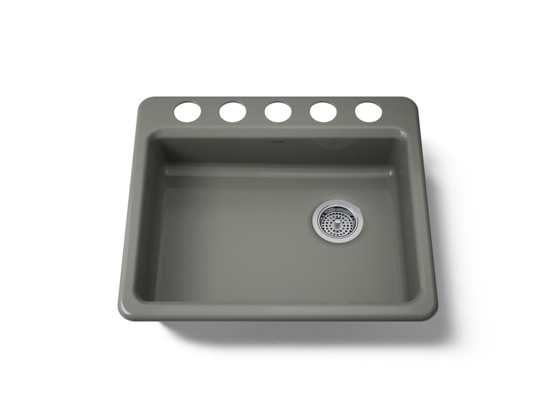 Kohler Riverby 25'' undermount single-bowl kitchen sink - Thunder Grey by Kohler