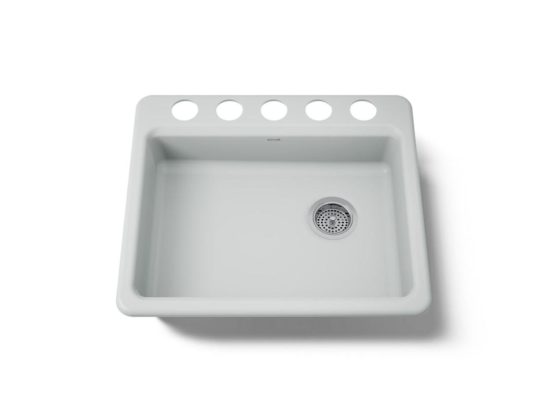 Kohler Riverby 25'' undermount single-bowl kitchen sink - Ice Grey by Kohler