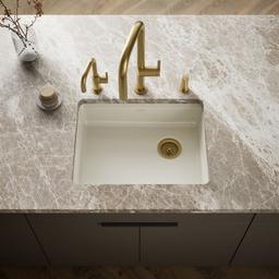 Kohler Riverby 25'' undermount single-bowl kitchen sink - Biscuit - image 2