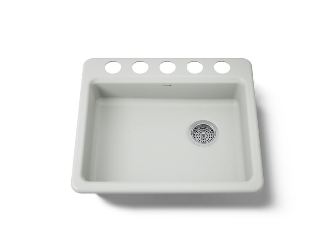 Kohler Riverby 25'' undermount single-bowl kitchen sink - Sea Salt by Kohler