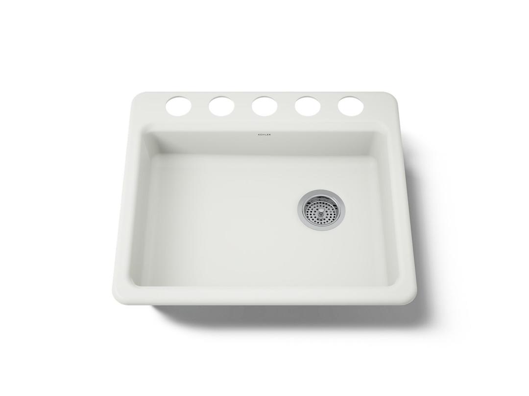 Kohler Riverby 25'' undermount single-bowl kitchen sink - Dune by Kohler