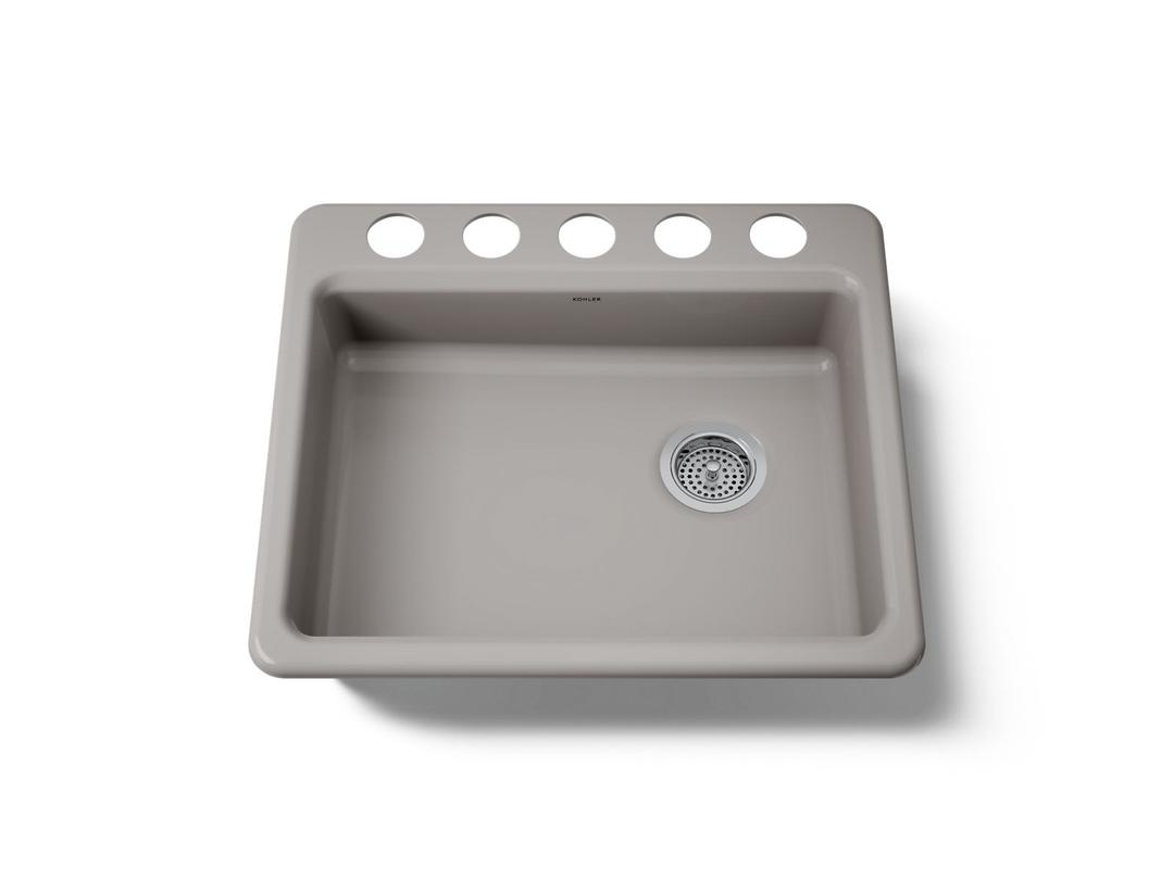 Kohler Riverby 25'' undermount single-bowl kitchen sink - Truffle by Kohler