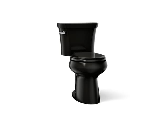 Kohler Highline Two-piece round-front toilet, 1.28 gpf - Black