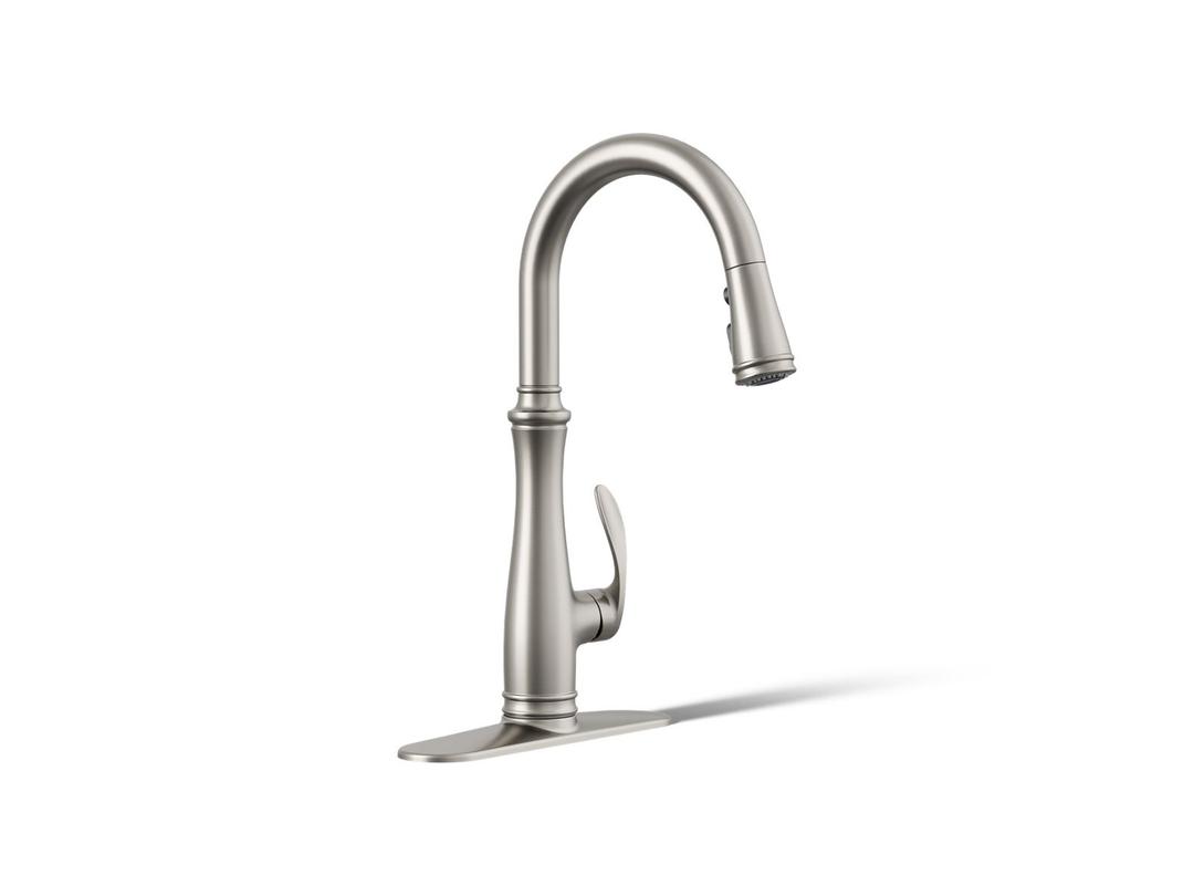 Bellera Pull-down kitchen sink faucet with three-function sprayhead - Vibrant Stainless by Kohler