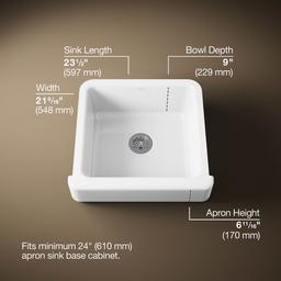 Kohler Whitehaven 23-1/2'' undermount single-bowl farmhouse kitchen sink - image 3