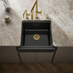 Kohler Whitehaven 23-1/2'' undermount single-bowl farmhouse kitchen sink - Black - image 2