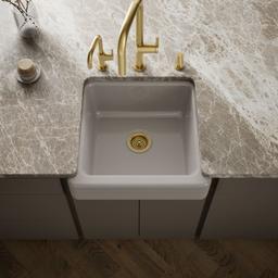 Kohler Whitehaven 23-1/2'' undermount single-bowl farmhouse kitchen sink - Truffle - image 2