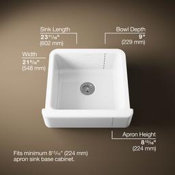 Kohler Whitehaven 23-1/2'' undermount single-bowl farmhouse kitchen sink - image 3