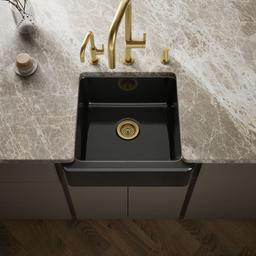 Kohler Whitehaven 23-1/2'' undermount single-bowl farmhouse kitchen sink - Black - image 2