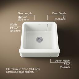 Kohler Whitehaven 23-1/2'' undermount single-bowl farmhouse kitchen sink - Dune - image 3