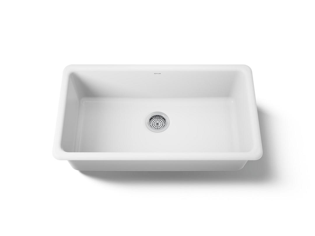 Kohler Iron/Tones 33'' top-/undermount single-bowl kitchen sink - White by Kohler