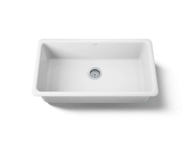 Kohler Iron/Tones 33'' top-/undermount single-bowl kitchen sink - White