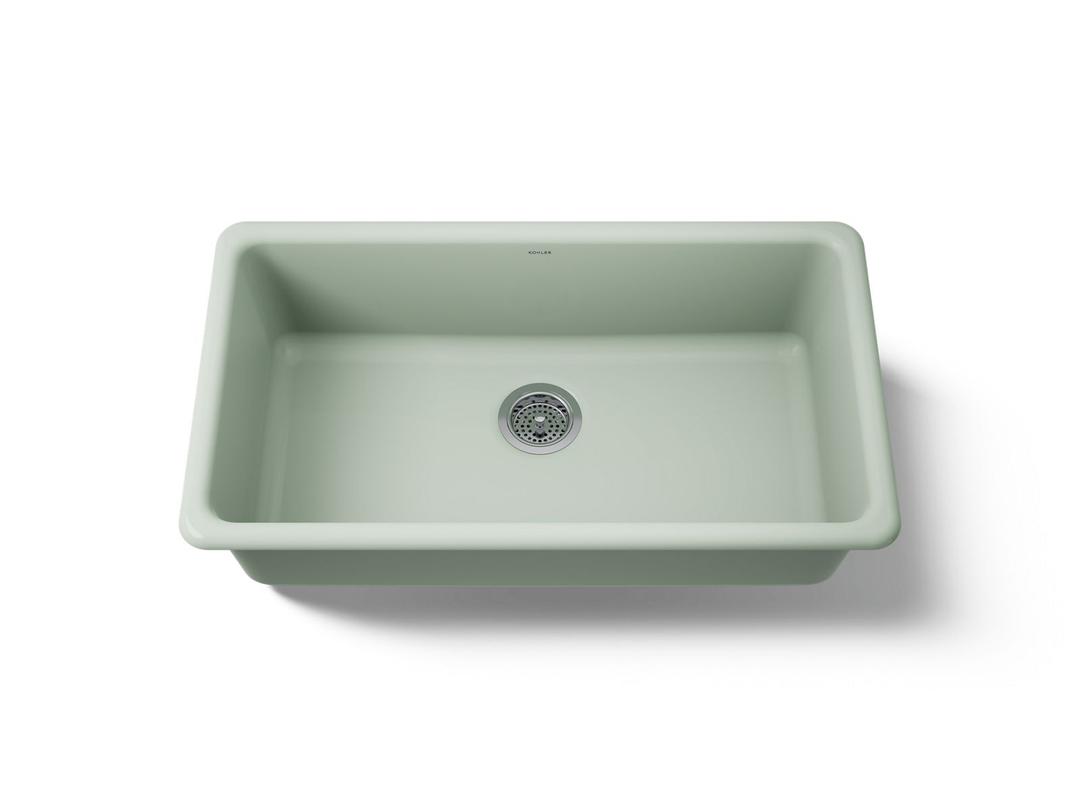 Kohler Iron/Tones 33'' top-/undermount single-bowl kitchen sink - Aspen Green by Kohler